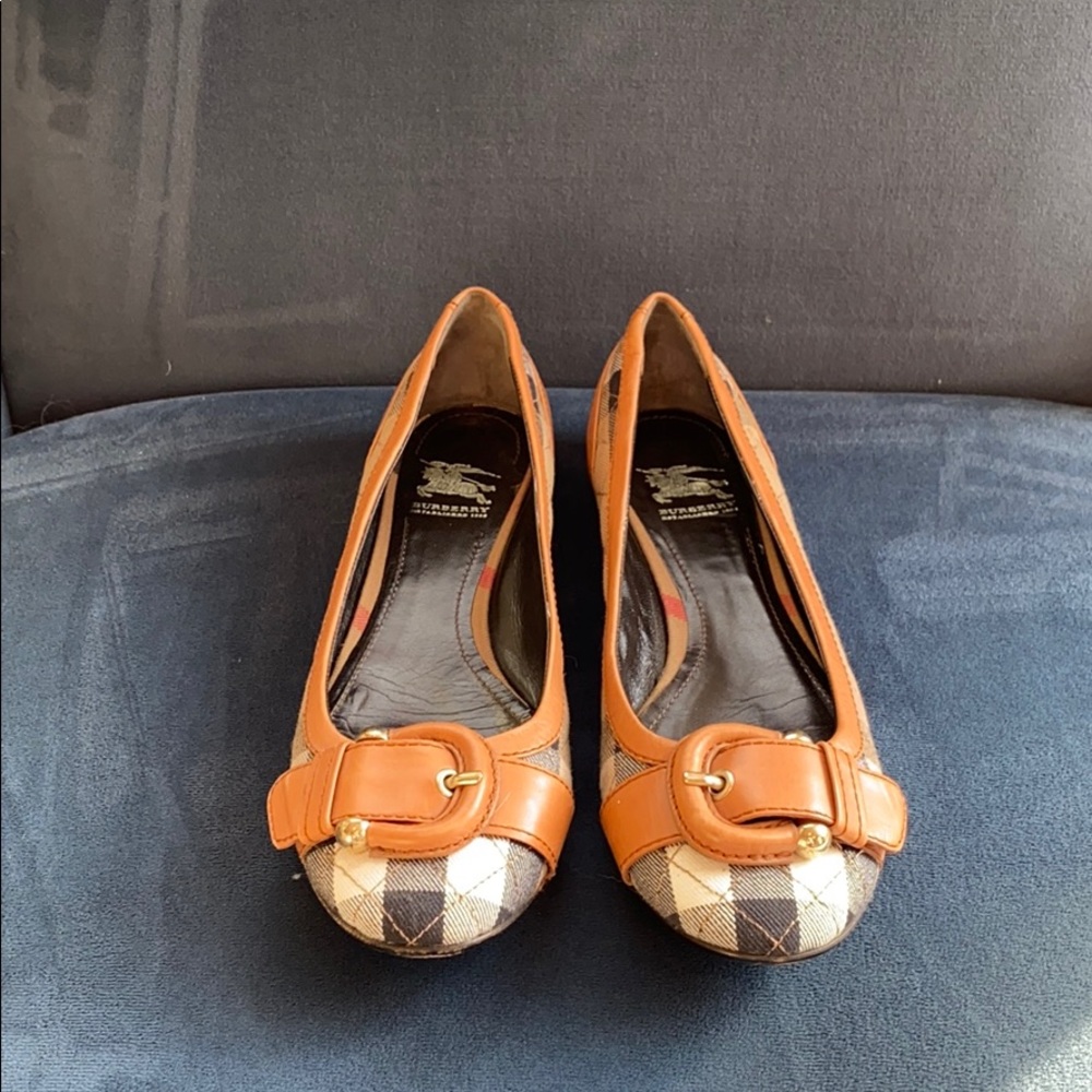 Burberry Check and Leather Flats